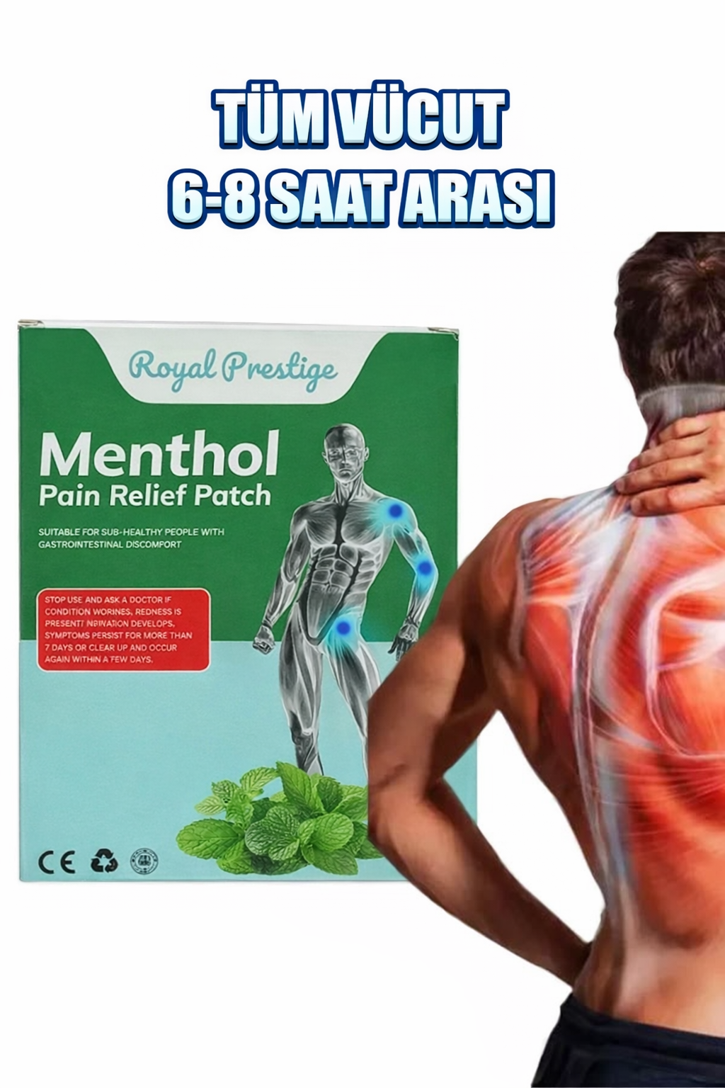 Mentollü Tüm Vücut Ağrı Sızı Bandı 1 Alana 1 Bedava