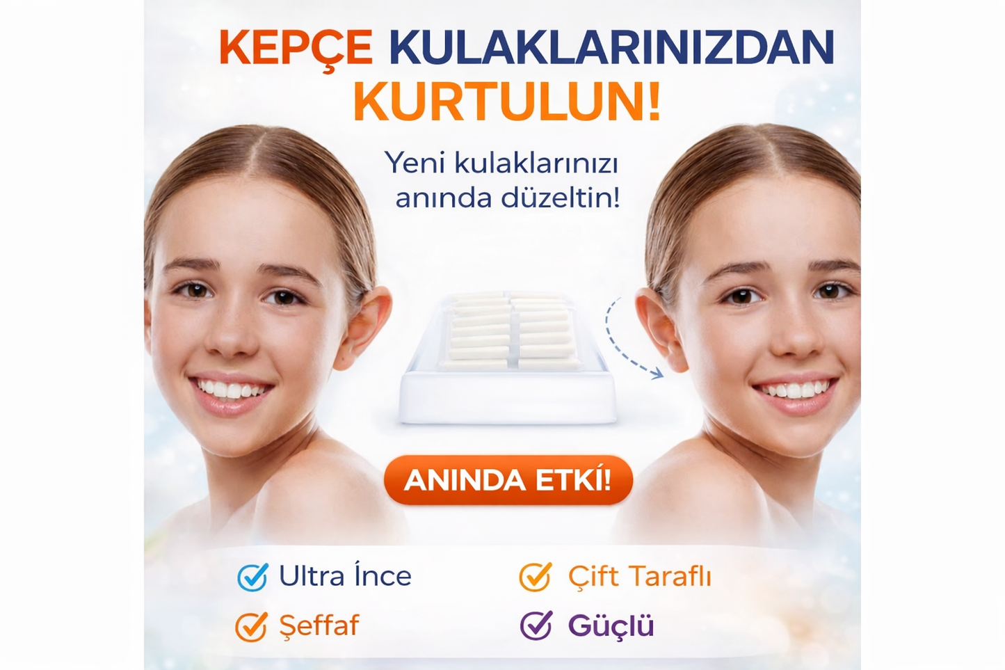 Kepçe Kulak Düzeltici ve Önleyici Bant  Kozmetik Bandı 1 Alana 1 Bedava