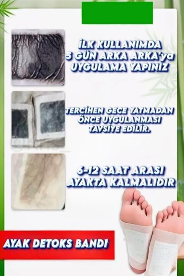 1 Alana 1 Bedava Ayak Detoks Bandı Natural Detox Bant